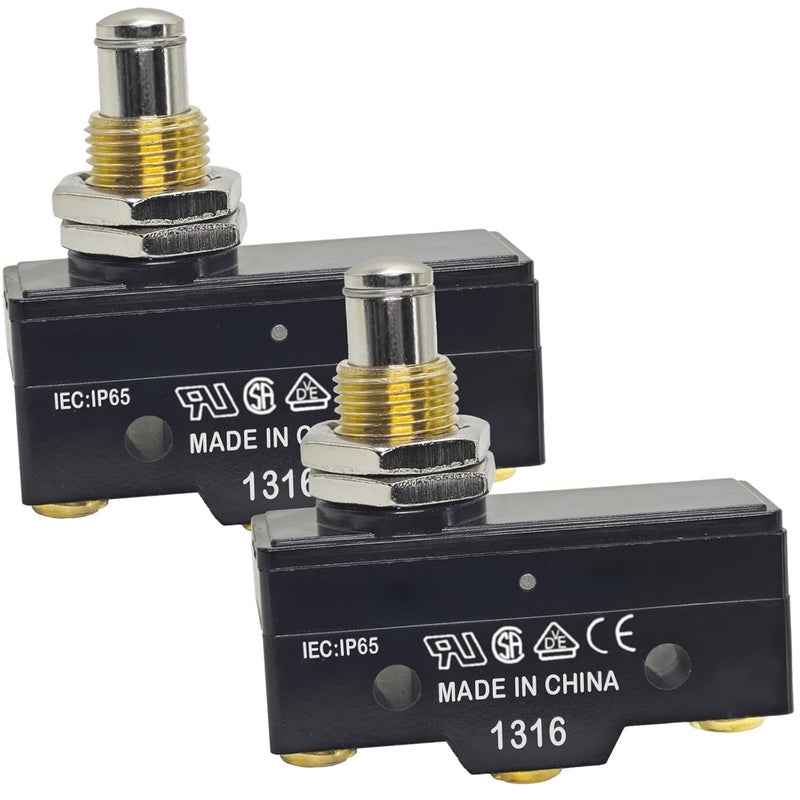 Formiden BE-2RQ1-A4 Plunger Micro Switch (Pack of 2) – 25A SPDT Limit Switch for Car Lift Power Units - Replacement for Honeywell BE2RQ1A4, Benwil 300282, Rotary Lift P461-2 - Image 1